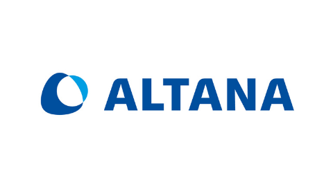 blaues Logo ALTANA AG auf weißem Hintergrund