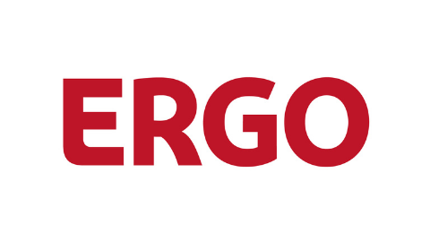 rotes Logo ERGO auf weißem Hintergrund