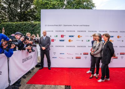 57. Grimme-Preis 2021 Roter Teppich und Fotowall mit Sponsoren, Partnern und Förderern