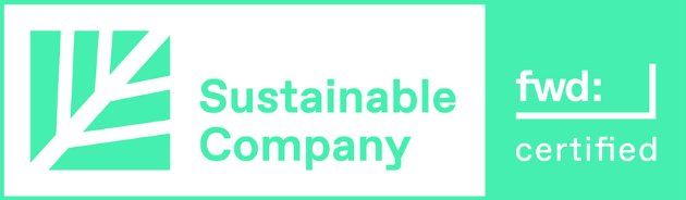 Forward-Sustainable-Company-Certification-White-Logo, grün und weiß