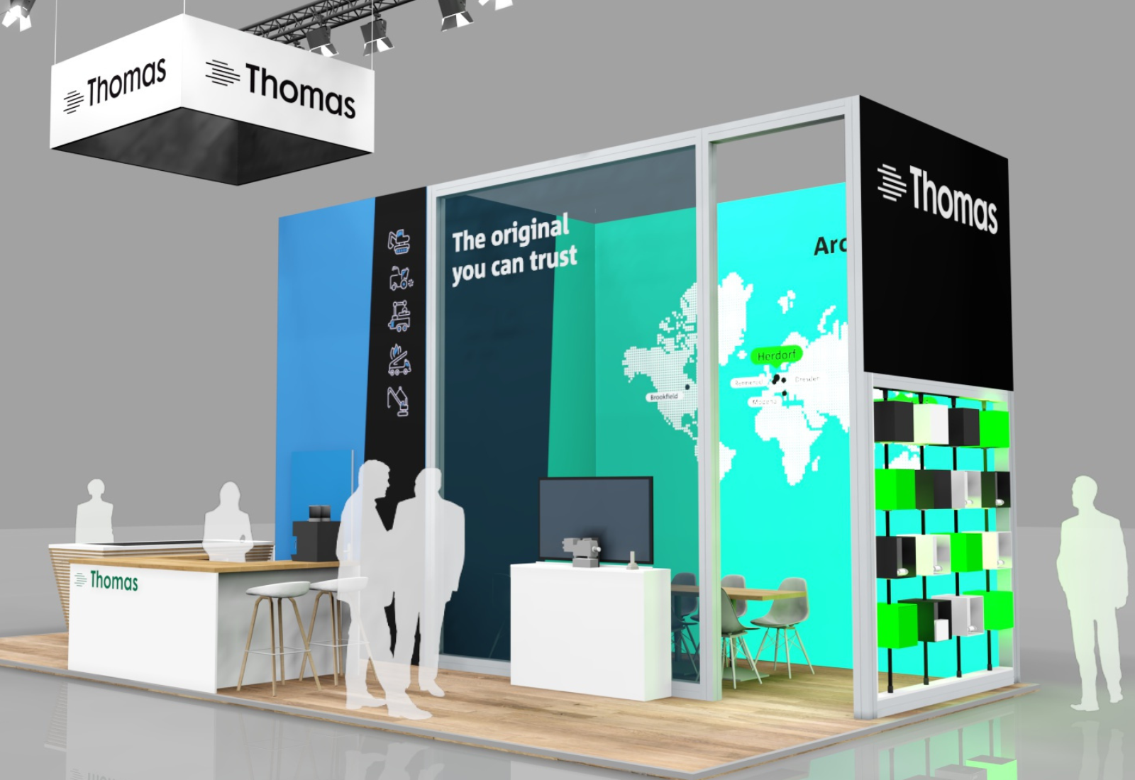 Rendering eines Messestands