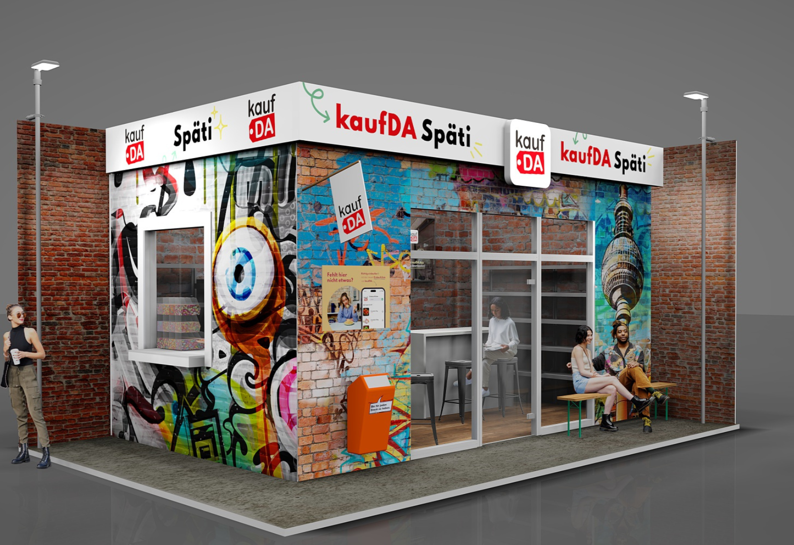 Rendering eines Messestandes